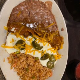 El Fenix signature dishes Seasoned Chicken Enchilada PlatePicadillo Beef Enchilada PlateTexas-Style Nachos